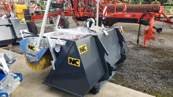 NC 7 Foot Bucket & Brush Sweeper with Tractor Euro Brackets ( In Stock )